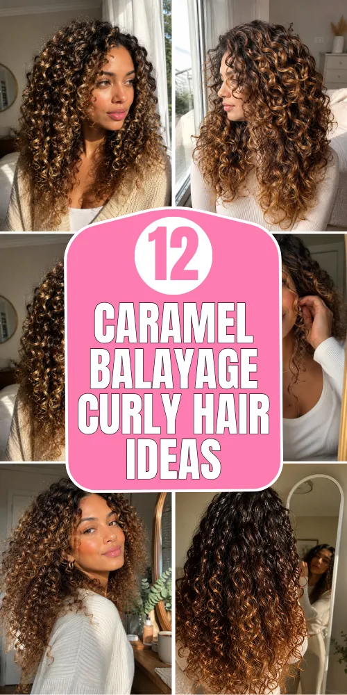 Caramel Balayage Curly Hair