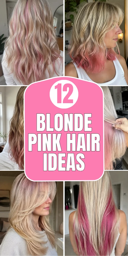 12 blonde pink hair ideas vertical collage