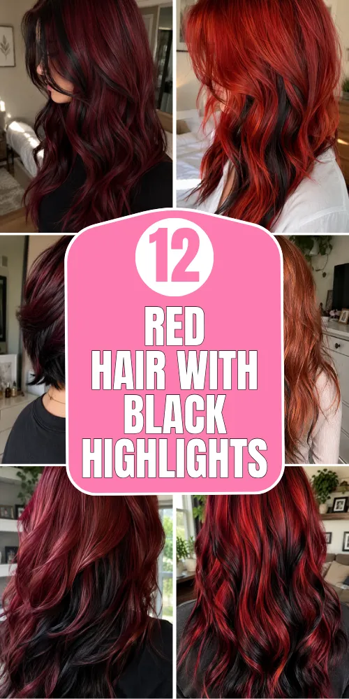 Red Hair With Black Highlights
