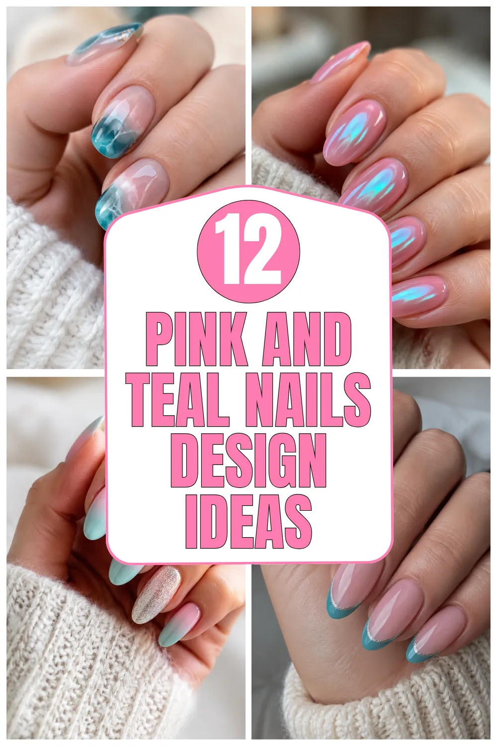 12 Pink and Teal Nails Design Ideas That Look Cute and Trendy