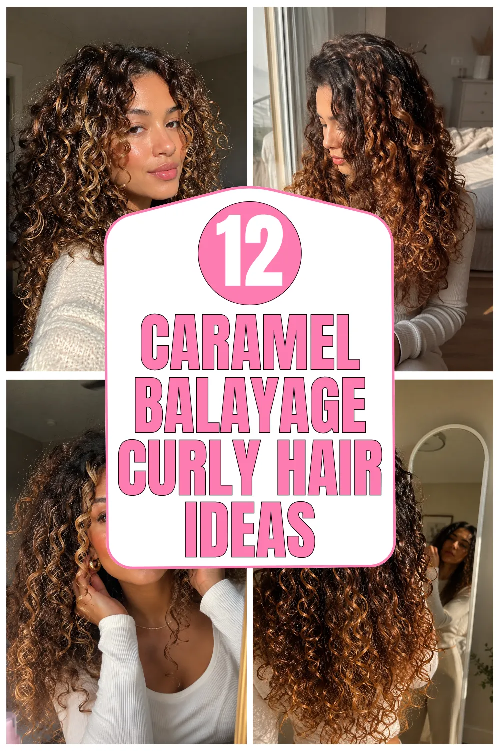 Caramel Balayage Curly Hair