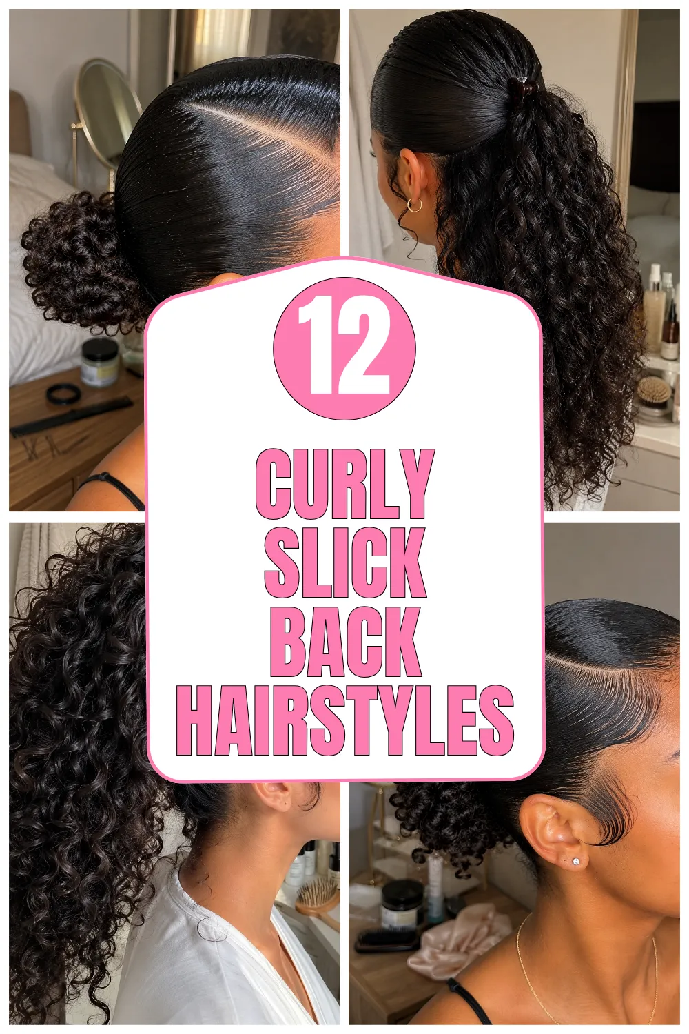 Curly Slick Back Hairstyles