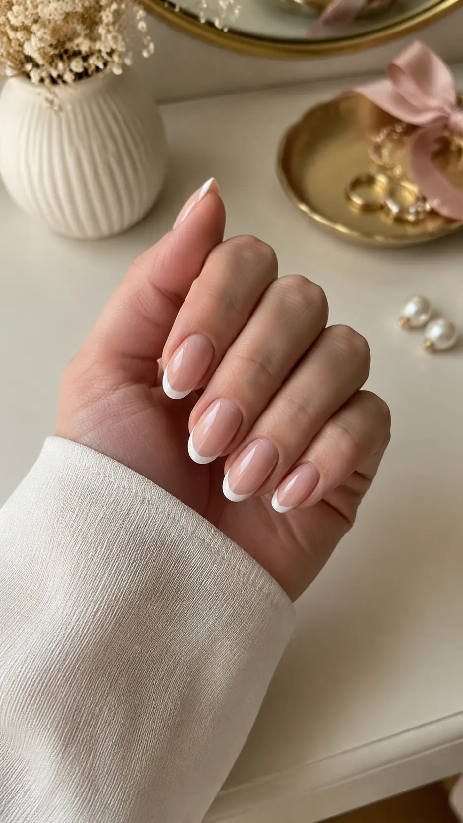 Soft Pink Classic French Tips