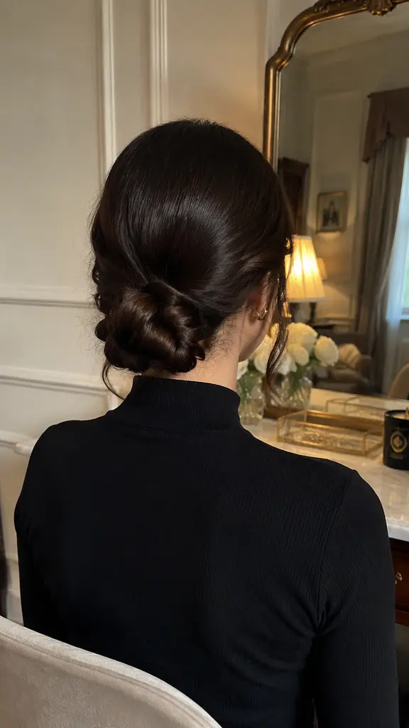 12 Glamour Hair idea 6 polished low chignon updo