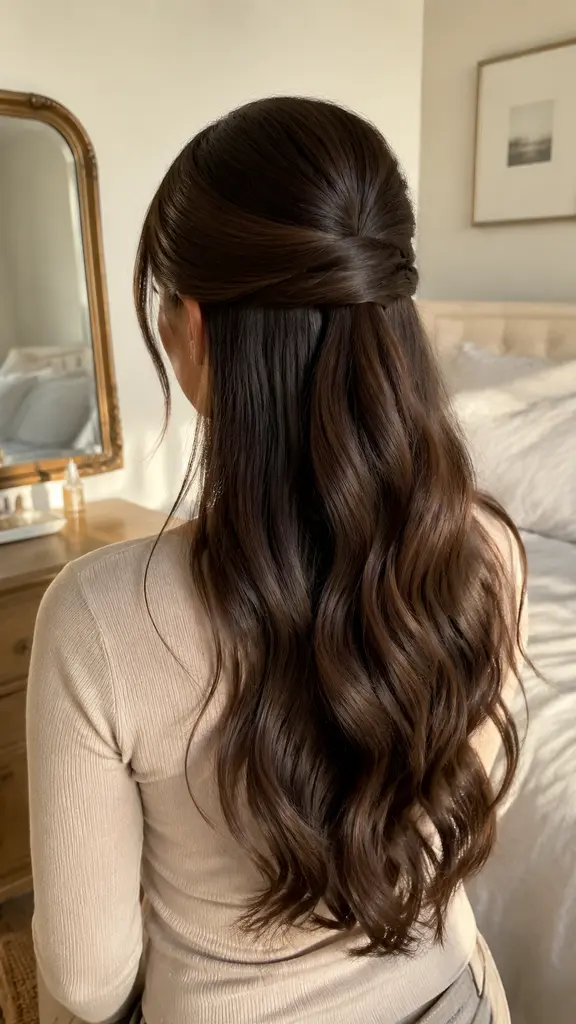 12 Glamour Hair idea 8 half-up hairstyle with crown volume