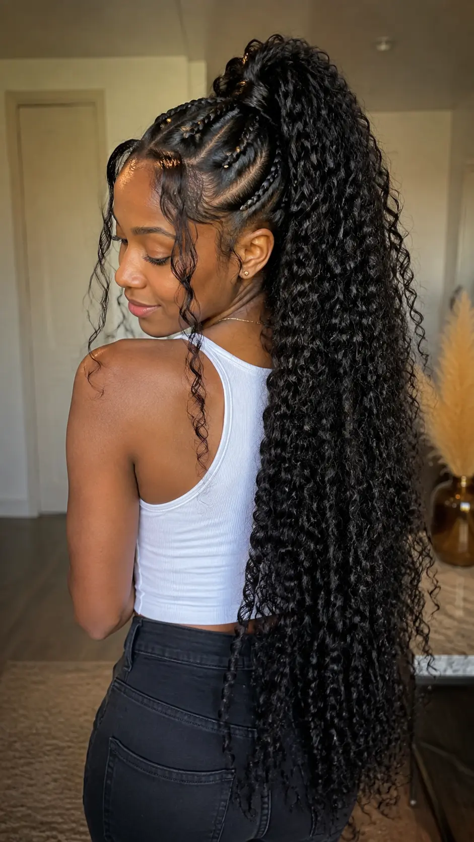 High curly ponytail Jada Wayda hairstyle