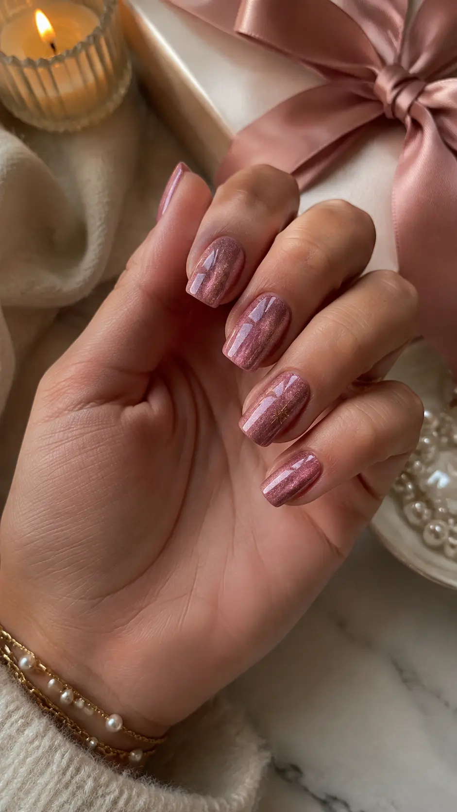 Pink Velvet Birthday Nails