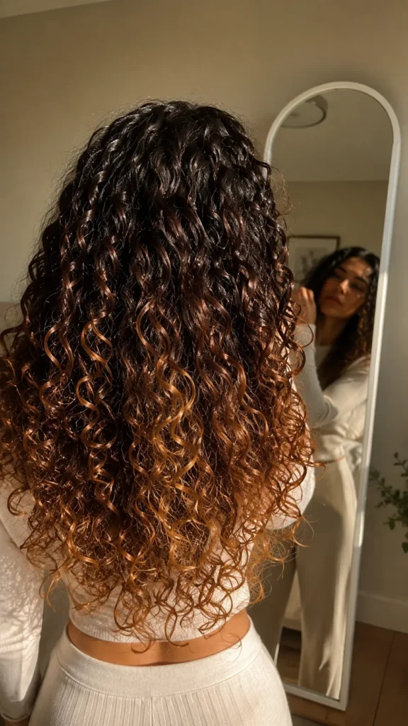 Caramel Balayage Curly Hair