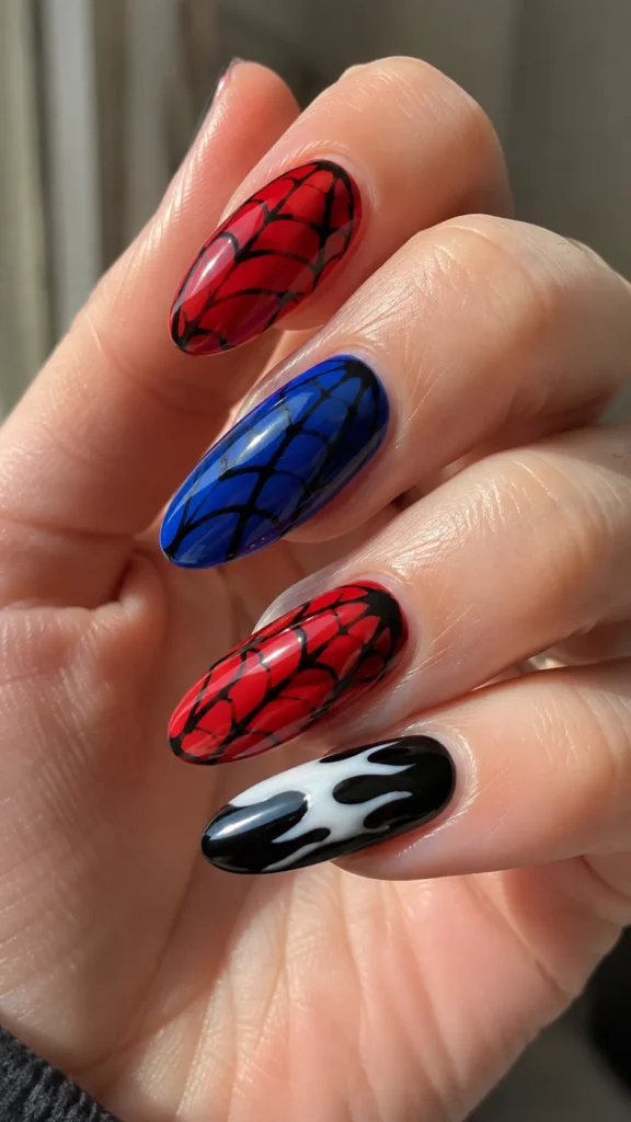 Spiderman Nails Designs