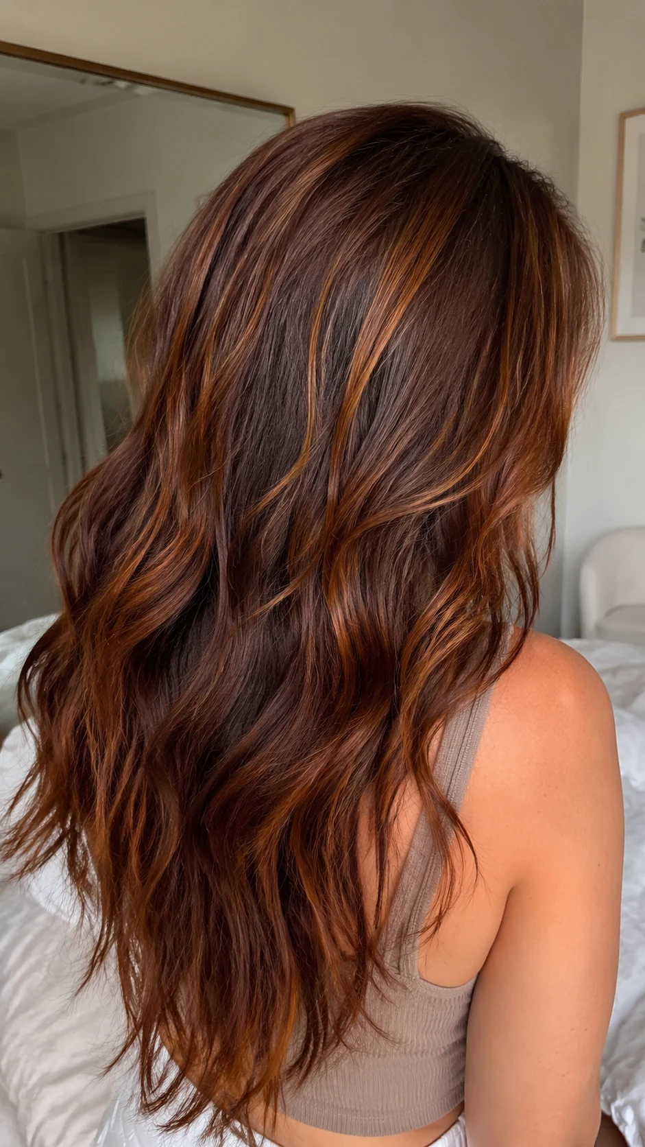Cinnamon brown hair color with spicy copper warmth