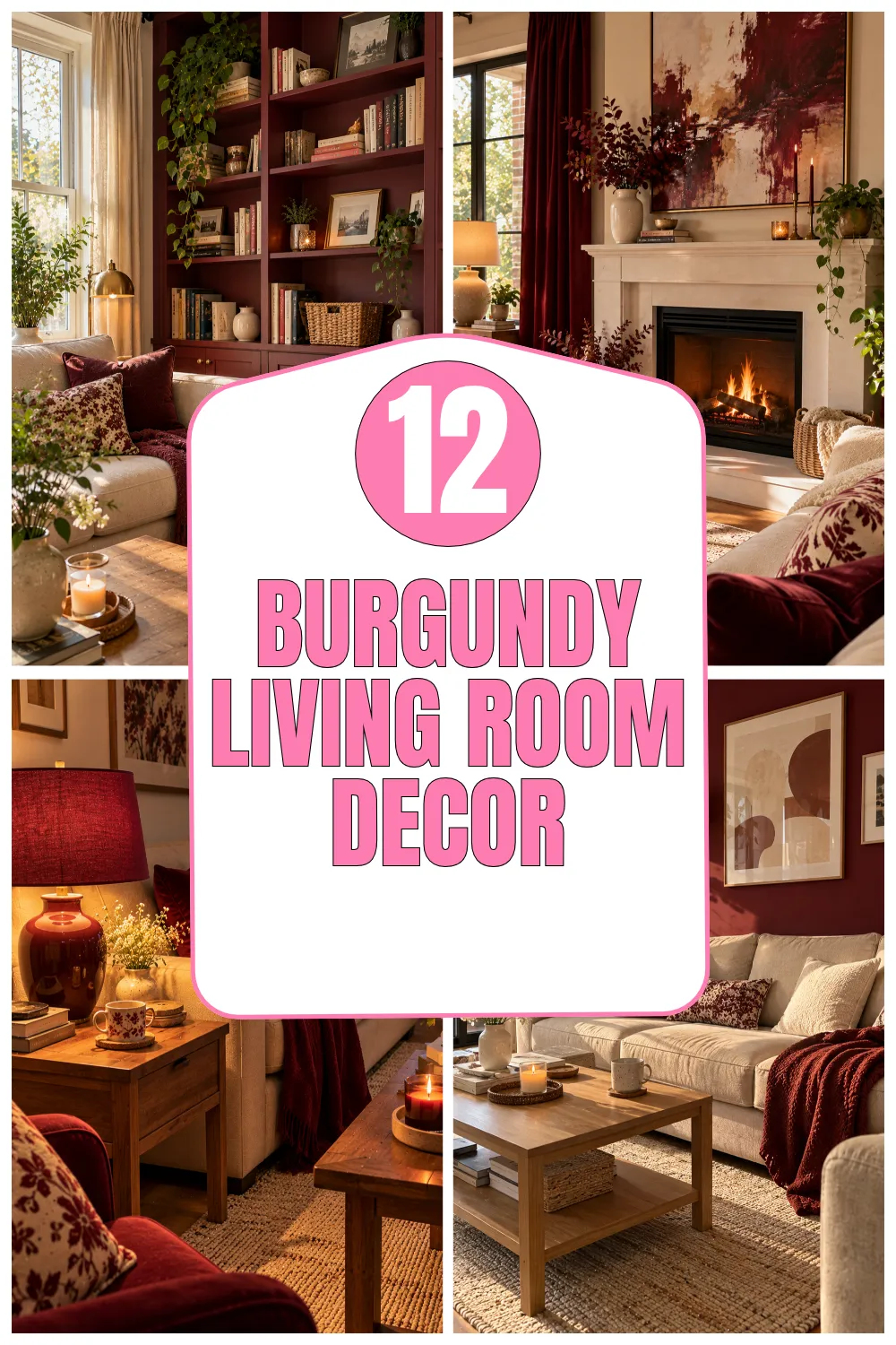 Burgundy Living Room Decor